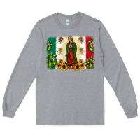 Heather Grey mexican flag our lady of guadalupe Long Sleeve Tee - JahusDesignShop