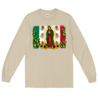 Mushroom mexican flag our lady of guadalupe Long Sleeve Tee - JahusDesignShop