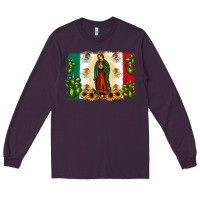 Plum mexican flag our lady of guadalupe Long Sleeve Tee - JahusDesignShop