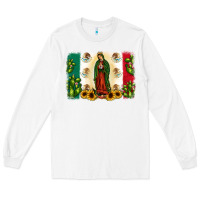 White mexican flag our lady of guadalupe Long Sleeve Tee - JahusDesignShop