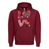 Burgundy love with pink gemstone Zipper Hoodie - RanaPortraitStore