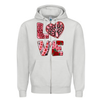 Dove Grey love with pink gemstone Zipper Hoodie - RanaPortraitStore