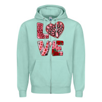 Seafoam love with pink gemstone Zipper Hoodie - RanaPortraitStore