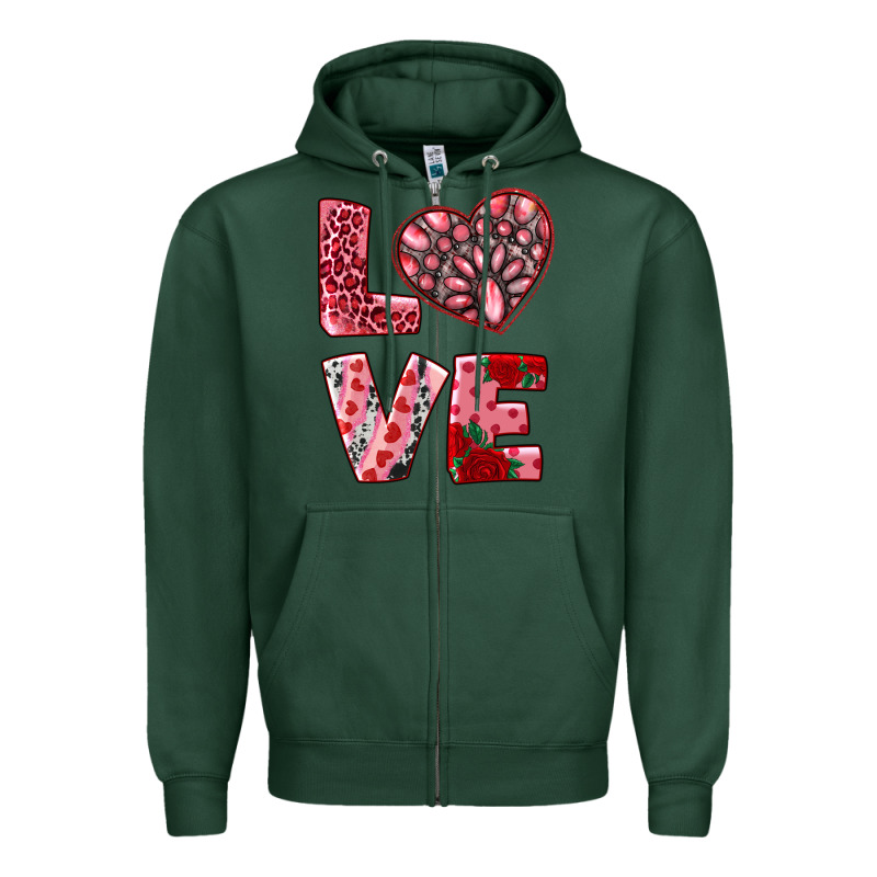 Love With Pink Gemstone Zipper Hoodie by RanaPortraitStore | Teevron