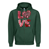 Sports Green love with pink gemstone Zipper Hoodie - RanaPortraitStore
