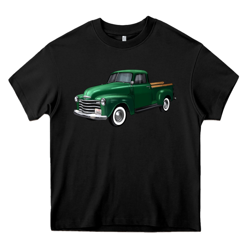 Western Green Truck Right 34 View Heavy Core Tee by FaDigitalArtStudio | Teevron