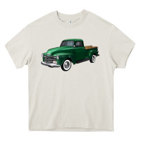 Cream western green truck right 34 view Heavy Core Tee - FaDigitalArtStudio