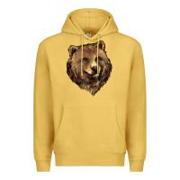 Antique Gold Grizzly Bear Head Premium Hoodie - HowdyJamesFarm