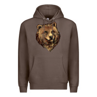 Coffee Grizzly Bear Head Premium Hoodie - HowdyJamesFarm