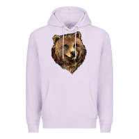 Lilac Grizzly Bear Head Premium Hoodie - HowdyJamesFarm