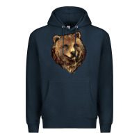 Navy Grizzly Bear Head Premium Hoodie - HowdyJamesFarm