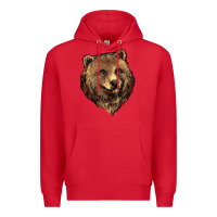 Red Grizzly Bear Head Premium Hoodie - HowdyJamesFarm