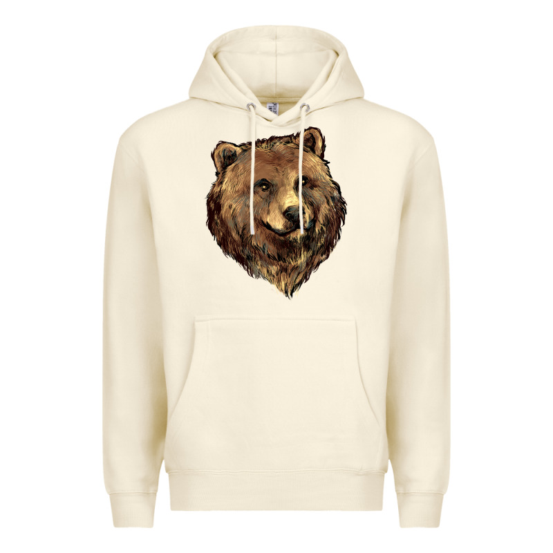 Grizzly Bear Head Premium Hoodie by HowdyJamesFarm | Teevron