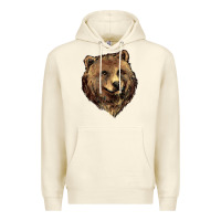 Sandshell Grizzly Bear Head Premium Hoodie - HowdyJamesFarm