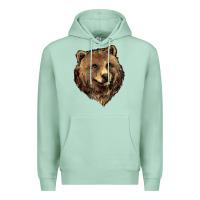 Seafoam Grizzly Bear Head Premium Hoodie - HowdyJamesFarm
