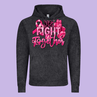 We Fight Together Breast Cancer Vintage Hoodie Designed By Ranaportraitstore