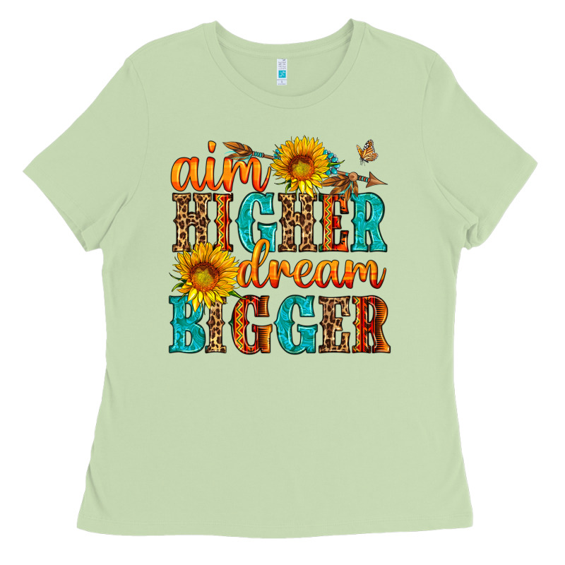 Aim Higher Dream Bigger Ladies Tee by HRA Design Shop | Teevron
