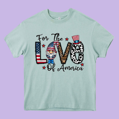 For The Lovee Of America Gnome Heavy Core Tee Designed By Cowhidedigitalart