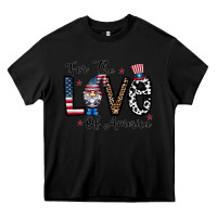 Black for the lovee of america gnome Heavy Core Tee - CowhideDigitalArt