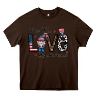 Chocolate Brown for the lovee of america gnome Heavy Core Tee - CowhideDigitalArt