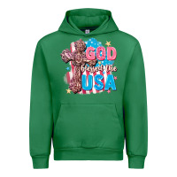 Emerald God Blessed the USA Urban Hoodie - FaDigitalArtStudio