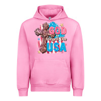 Fuchsia Pink God Blessed the USA Urban Hoodie - FaDigitalArtStudio