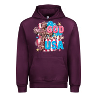 Mauve Wine God Blessed the USA Urban Hoodie - FaDigitalArtStudio