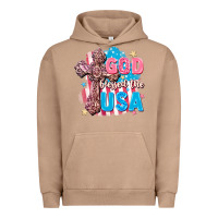 Pigment Burro God Blessed the USA Urban Hoodie - FaDigitalArtStudio