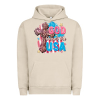 Pigment French Oak God Blessed the USA Urban Hoodie - FaDigitalArtStudio
