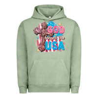 Pigment Oil Green God Blessed the USA Urban Hoodie - FaDigitalArtStudio
