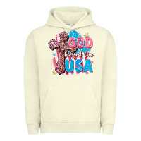 Pigment Pistachio God Blessed the USA Urban Hoodie - FaDigitalArtStudio