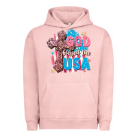 Pigment Salmon God Blessed the USA Urban Hoodie - FaDigitalArtStudio