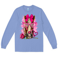 Colony Blue valentines day horse with sunglasses Long Sleeve Tee - NancyCooperArtShop