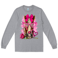 Heather Grey valentines day horse with sunglasses Long Sleeve Tee - NancyCooperArtShop