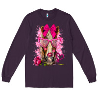 Plum valentines day horse with sunglasses Long Sleeve Tee - NancyCooperArtShop