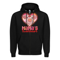Black mamas sweetheart baby pig Zipper Hoodie - RanaPortraitStore