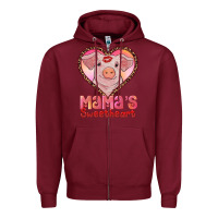Burgundy mamas sweetheart baby pig Zipper Hoodie - RanaPortraitStore