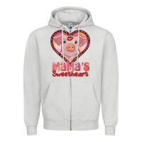 Dove Grey mamas sweetheart baby pig Zipper Hoodie - RanaPortraitStore