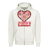 Oatmeal Heather mamas sweetheart baby pig Zipper Hoodie - RanaPortraitStore