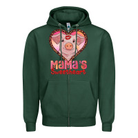 Sports Green mamas sweetheart baby pig Zipper Hoodie - RanaPortraitStore