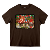 Chocolate Brown welcome ladybug gnome background Heavy Core Tee - BarkalooDesign