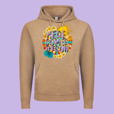 Here Comes The Sun Vintage Hoodie Designed By Nancycooperartshop