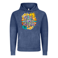 Vintage Denim Here comes the sun Vintage Hoodie - NancyCooperArtShop