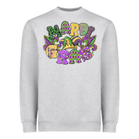 Heather Grey mardi gras Heavyweight Sweatshirt - MaliasSmallBusiness