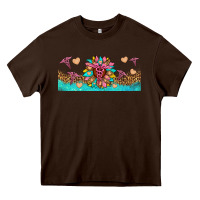 Chocolate Brown nurse sunflower libbey glass Heavy Core Tee - HRA Design Shop