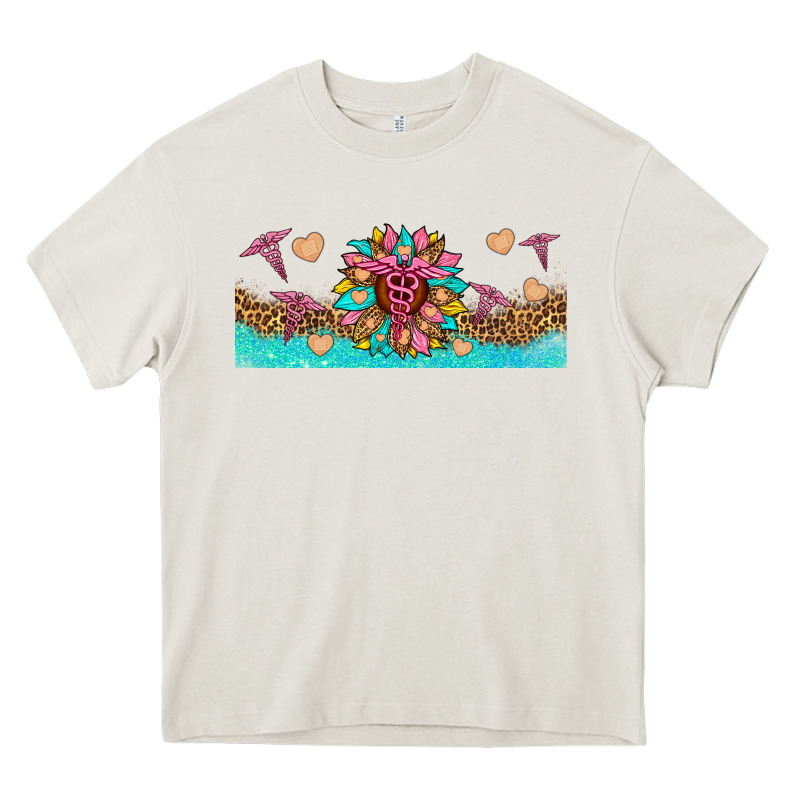 Nurse Sunflower Libbey Glass Heavy Core Tee by HRA Design Shop | Teevron