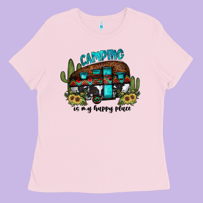 Camping Is My Happy Place2 Ladies Tee Designed By Jahusdesignshop
