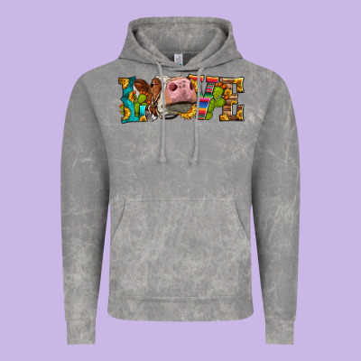 Western Love Simmental Cow Vintage Hoodie Designed By Lillyallendesigns