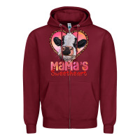 Burgundy mamas sweetheart baby cow Zipper Hoodie - RanaPortraitStore