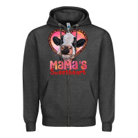Charcoal Heather mamas sweetheart baby cow Zipper Hoodie - RanaPortraitStore